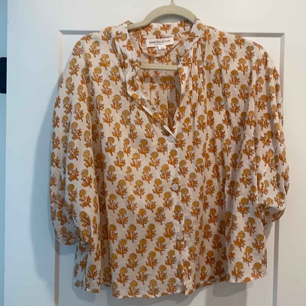 Emerson Fry India Collection Marigold print OS top. Worn once!